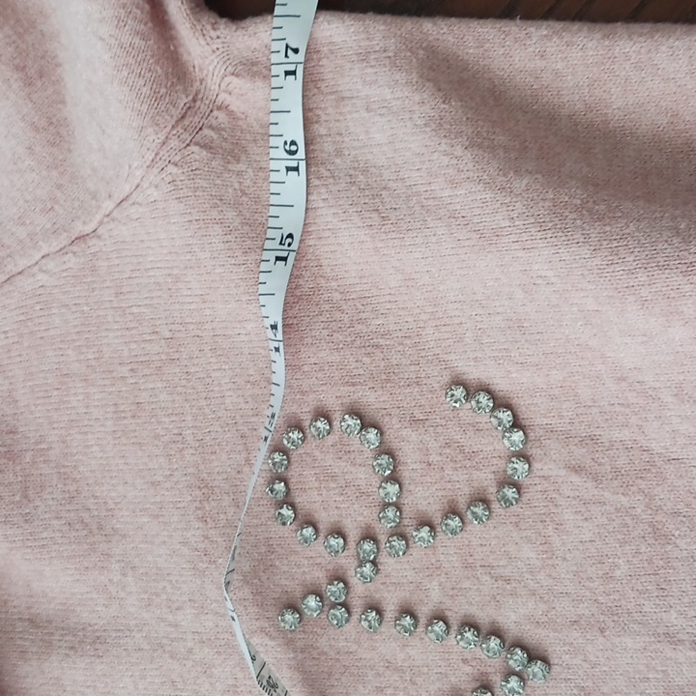 Source Unknown Pink Rhinestone Turtleneck Sweater - image 4